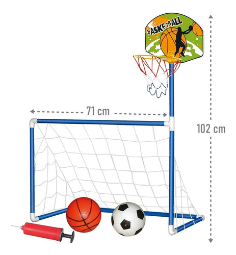 Trave Futebol Gol Infantil Menino 2 Em 1 Brinquedo C/ Bola