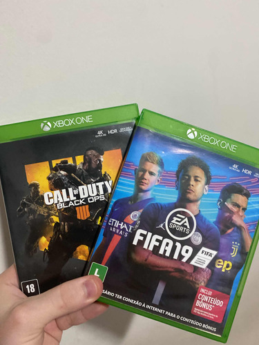 Jogo Mídia Física Fifa19 E Call Of Dutty Black Ops Para Xbox One