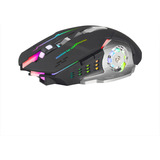 Mouse Gamer Inalámbrico 6 Botones Luz Led Levo Color Gris