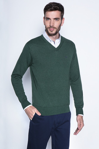 Melange Sweater Smart Casual L/s Verde Fw2024 Ferouch
