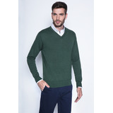 Melange Sweater Smart Casual L/s Verde Fw2024 Ferouch