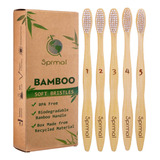 Sprmal 5 Cepillos De Dientes De Bambú, Bambú Natural, Orgáni