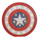 Lámpara Infantil Led/lámpara Capitán América/velador A Pilas