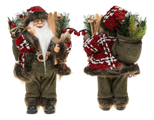 Papai Noel Boneco 40cm Enfeite Luxo Decoracao Natalina