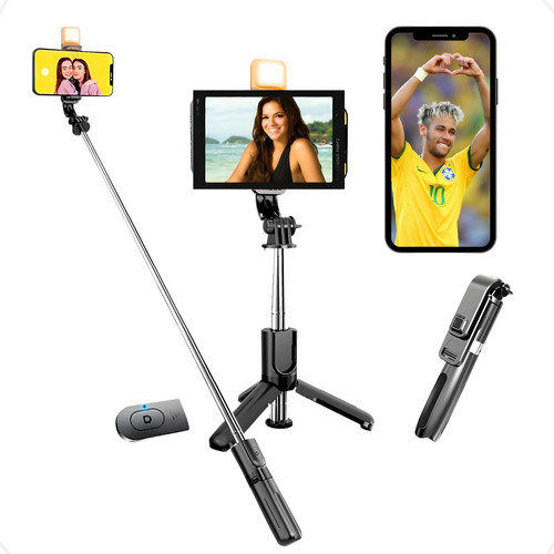 Bastão Tripé Mini 360º Pau De Selfie Bluetooth 3em 1 Celular