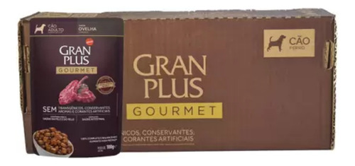 Sachê Ração Umida Granplus Gourmet Cães Cordeiro 100g C 18un