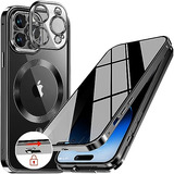 Funda Magnetica Para iPhone 14 Pro Max Negro Cd Metal Rin-02