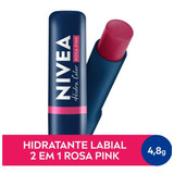 Nivea Hidratante Labial Hidra Color 2 Em 1 Vermelho 4,8g