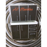 Alacena + Bajomesada Con Aluminio 1mt. Somos Fabricantes