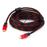 Cable Hdmi 5mts 1080p Mallado Reforzado Pc Gamer Fichas Oro