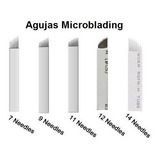 5 Agujas Filos Flex Blancos 7, 9, 12, 14 Microblading