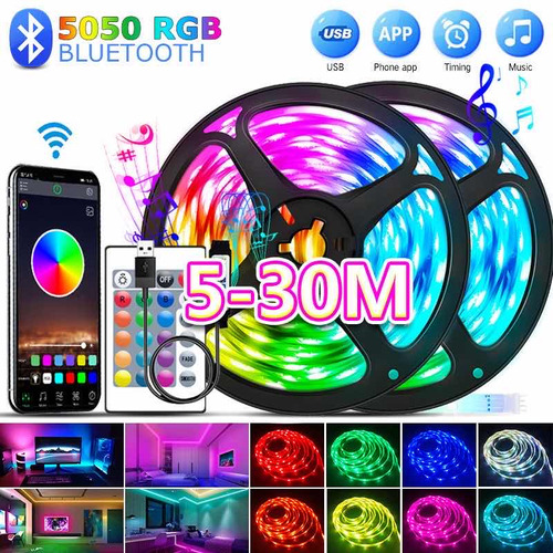 Tira De Luces Led Usb 20m Bluetooth Rgb 5050 5v