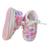 Tenis De Agujetas Barbie Para Bebe Niña. Suela Blanda.