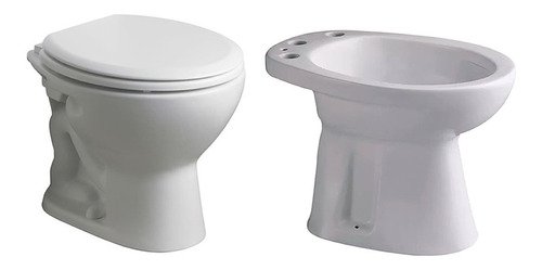 Juego Baño Andina Ferrum Inodoro Corto, Bidet, Tapa Madera