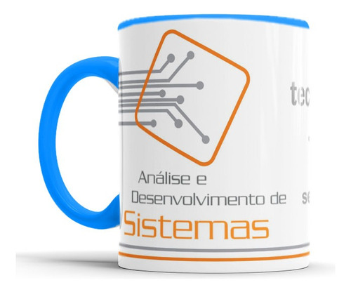 Caneca Personalizada Tecnologia Da Informação  Alça Colorida