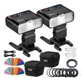 Kit Flash Macro Duplo Godox Mf12 Ttl Universal + Anel Lente