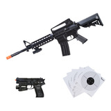 Rifle Airsoft M4 M-16b Bbs 6mm Resorte Con Mira Laser Xtr P