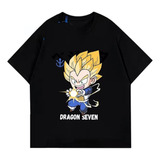 Camiseta De Algodón Versión Q Dragon Ball Vegeta Moda