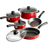 Set De Cocina Antiadherente De 9 Piezas (rojo)