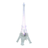 Torre Eiffel Acrílico Com Luz De Led Pisca E Muda De Cor 