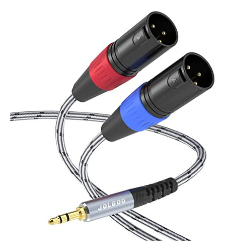 Jolgoo - Cable Estéreo Trs A Doble Xlr Macho Pro De 0.138 In