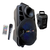 Caixa De Som Potente Amplificada  +1000w Microfone Karaoke