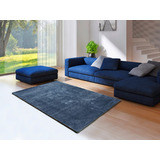 Carpeta Alfombra Moderna Lisa Azul Suave 5558