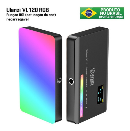 Iluminador Recarregável Ulanzi Vl120 Rgb - 2500k-9000k