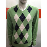 Sweater De Hilo Tommy Hilfiger Rombos Verde Talle Small