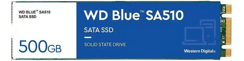 Ssd Wd Blue M.2 2280 Sa510 500gb Sata Wds500g3b0b Cor Preto