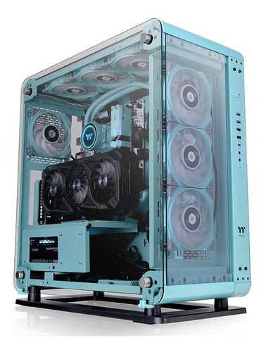 Único Modelo! Gabinete Thermaltake Core P6 Tg Turquoise!