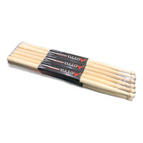 Paquete 6 Pares Baquetas 2b Maple Punta Nailon O Madera Otto