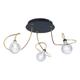 Plafon De Techo Luciana 3 Luces Moderno Con Globo Cristal Rd