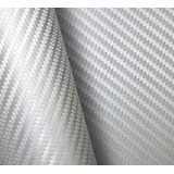 Adesivo Envelopamento Fibra De Carbono Prata 1,2x1,38m 