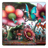 Mousepad Jardin De Gigantes Flor Mariposa Hada M1