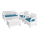 Juego De Sala Ferrara Comfort 425b -blanco