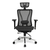 Cadeira De Escritório Dt3office Moira Ergonômica  Preta Com Estofado De Mesh