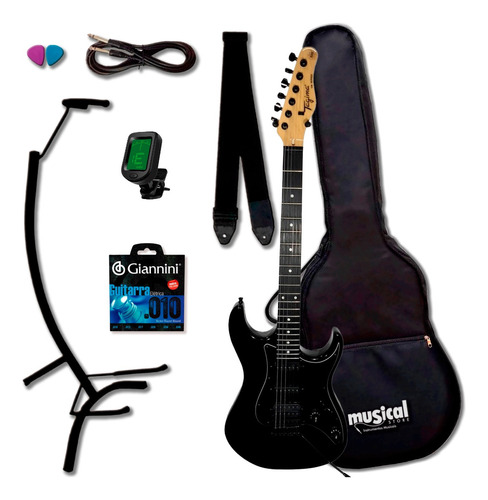 Guitarra Tagima Tg-520 Tg 520 Bk Kit Com Capa Completo