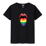 Camiseta Masculina Algodão Premium Lingua Lgbt Parada Gay