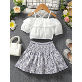 Conjunto Infantil Menina Floral Verão Ciganinha