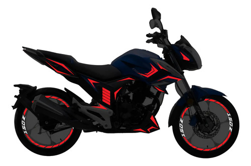 Kit Stickers Para Tapas Y Rines De Moto Italika 150z