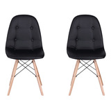 Set 2 Sillas Eames Modernas Vinipiel Capitonada Nova Home