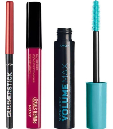 Avon Batom Liquido + Delineador Retrátil + Mascara De Cílios