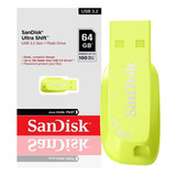 Pendrive Sandisk Ultra Shift 64gb 3.2 Gen 1 Rápido Amarelo