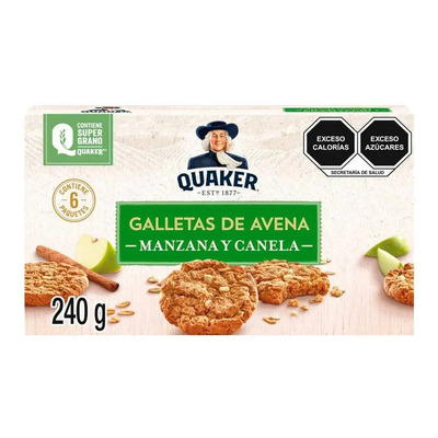 Galleta Quaker Avena Manzana y Canela 240g | MercadoLibre