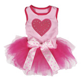 Petitebella Hot Pink Heart Puppy Dog Dress (rosa, Grande)