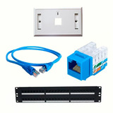 Kit Patch Panel 24pts+24 Jacks Cat6+24 Faceplate+24patchcord