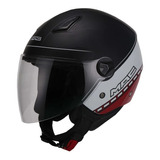 Casco Moto Abierto Mac Beat Strada Negro Blanco Rojo Xxl Om