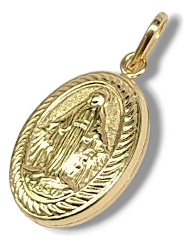 Medalla Dije Grande Virgen Unisex Oro Laminado18k Doble Cara