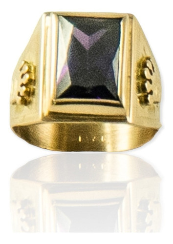 Anillo Oro Rosa 18k- Hombre- Amatista- 10,5 Grs- An02